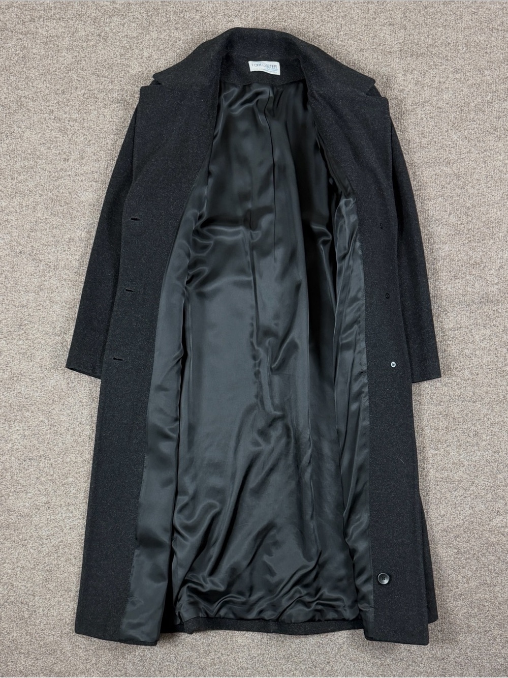 Vintage Forecaster Grey Long Wool Cashmere Overcoat Womens 10 Medium Winter Coat - Picture 3 of 10